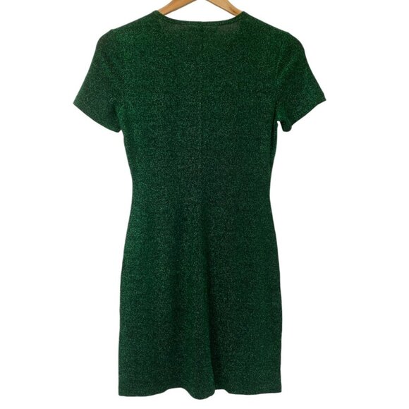 Reformation Amina Metallic Dress in Green - Picture 2 of 12